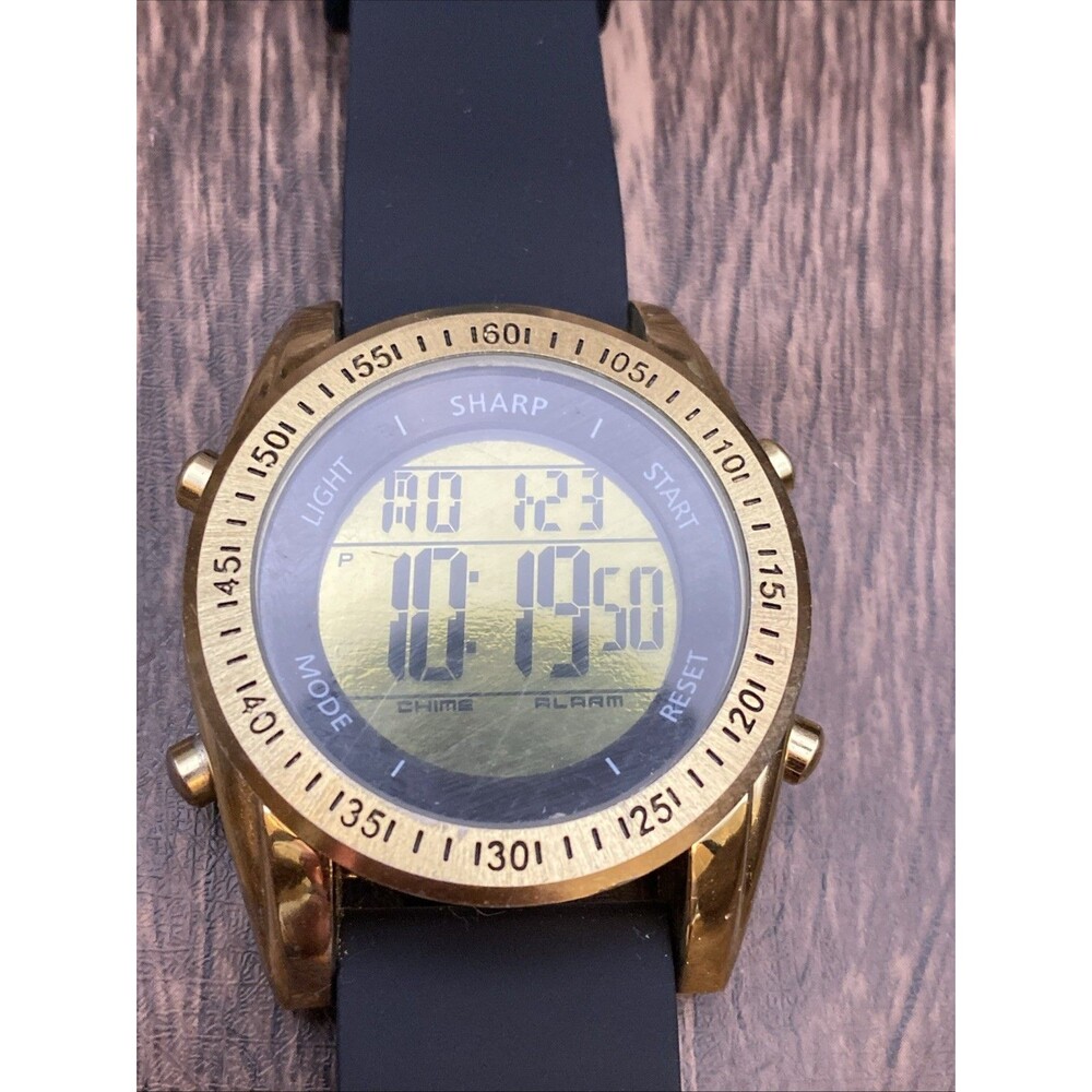 Sharp Gold and Black Digital Men’s Watch Mod New Battery, New Band